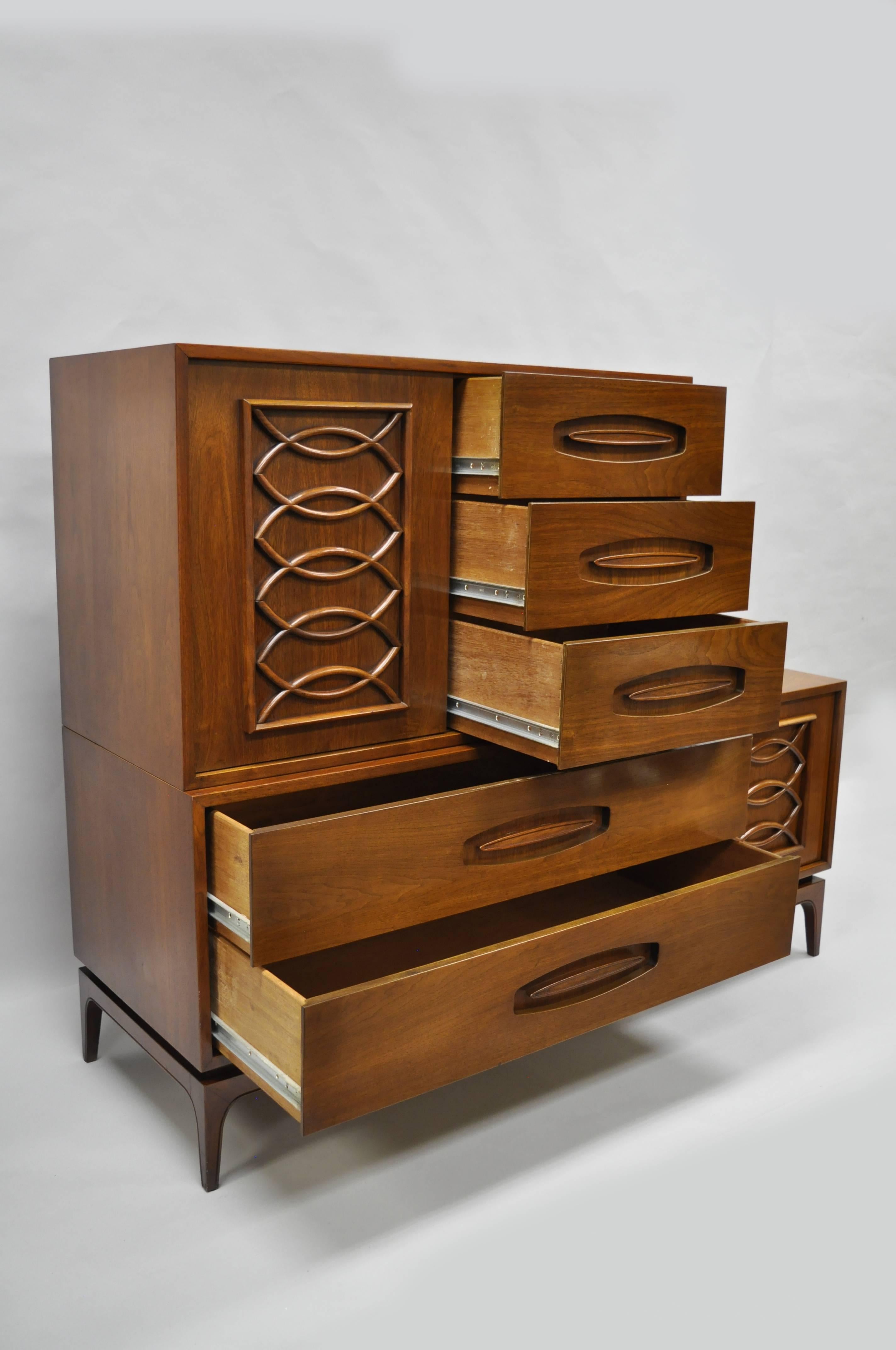 Mid-Century Modern Castleton Furniture Two-Piece Sliding Door Dresser Chest 2