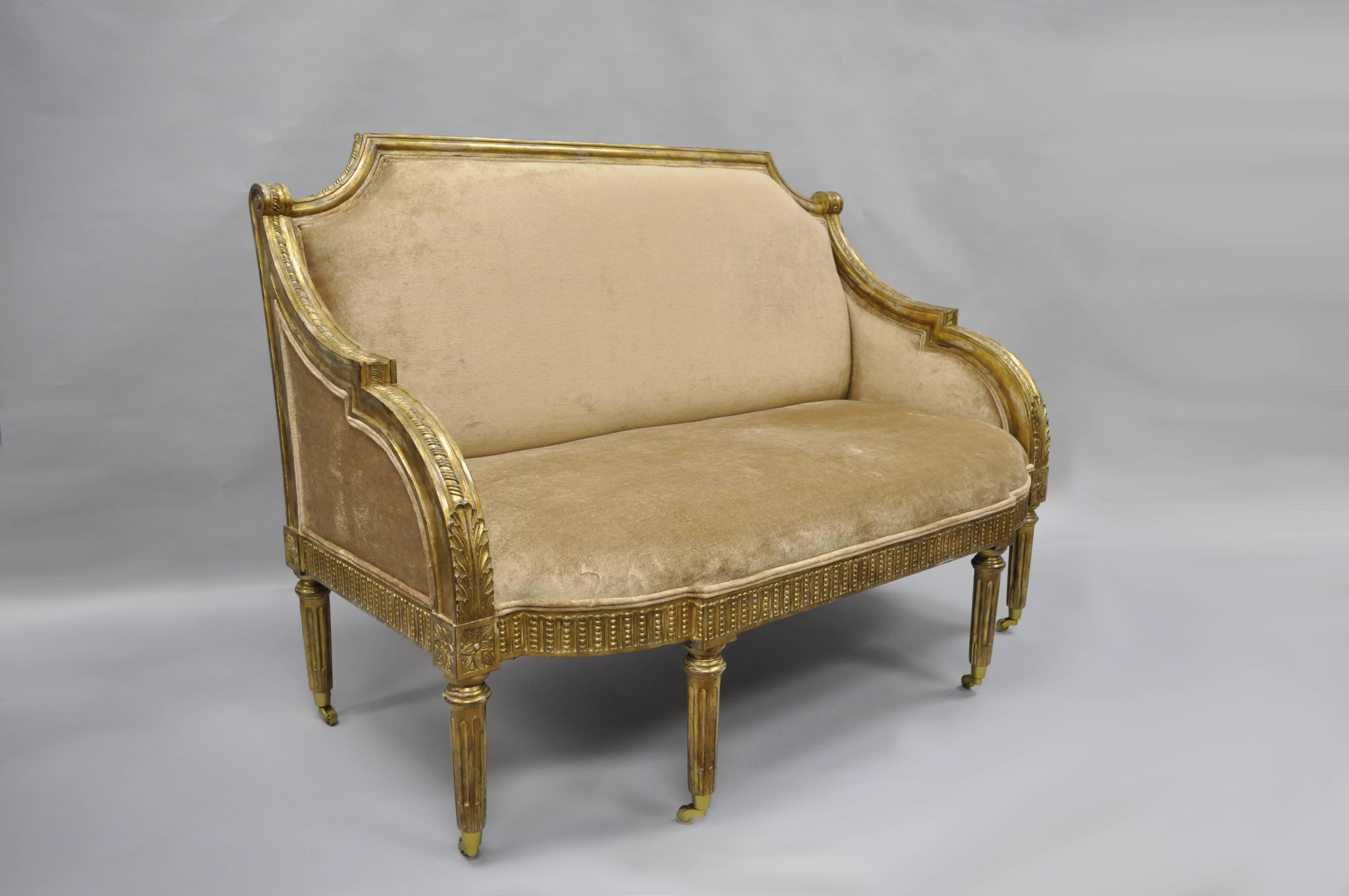 Pair of Maitland-Smith French Empire Neoclassical Style Settee Sofas Loveseat 5