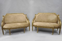 Pair of Maitland-Smith French Empire Neoclassical Style Settee Sofas Loveseat