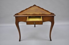 Meldan Furniture Country French Louis XV Style Triangle Game Accent Side Table