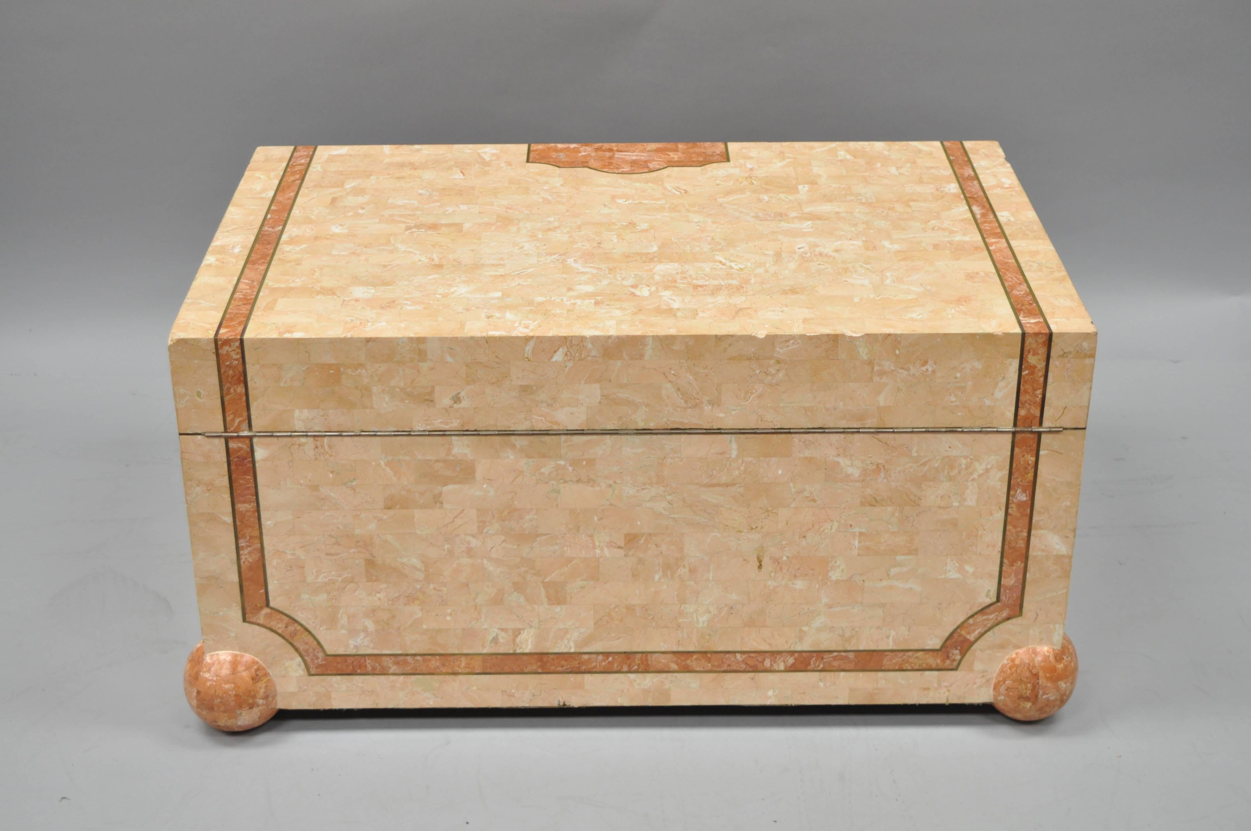 Late 20th Century Robert Marcius Casa Bique Tessellated Stone Trunk Box Coffee Table Chest For Sale