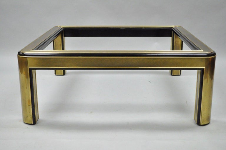 Vintage Square Mastercraft Mid Century Modern Brass Coffee Table Vintage Mastercraft Mid Century Modern Brass Square Coffee Table Base Item Features Burnished