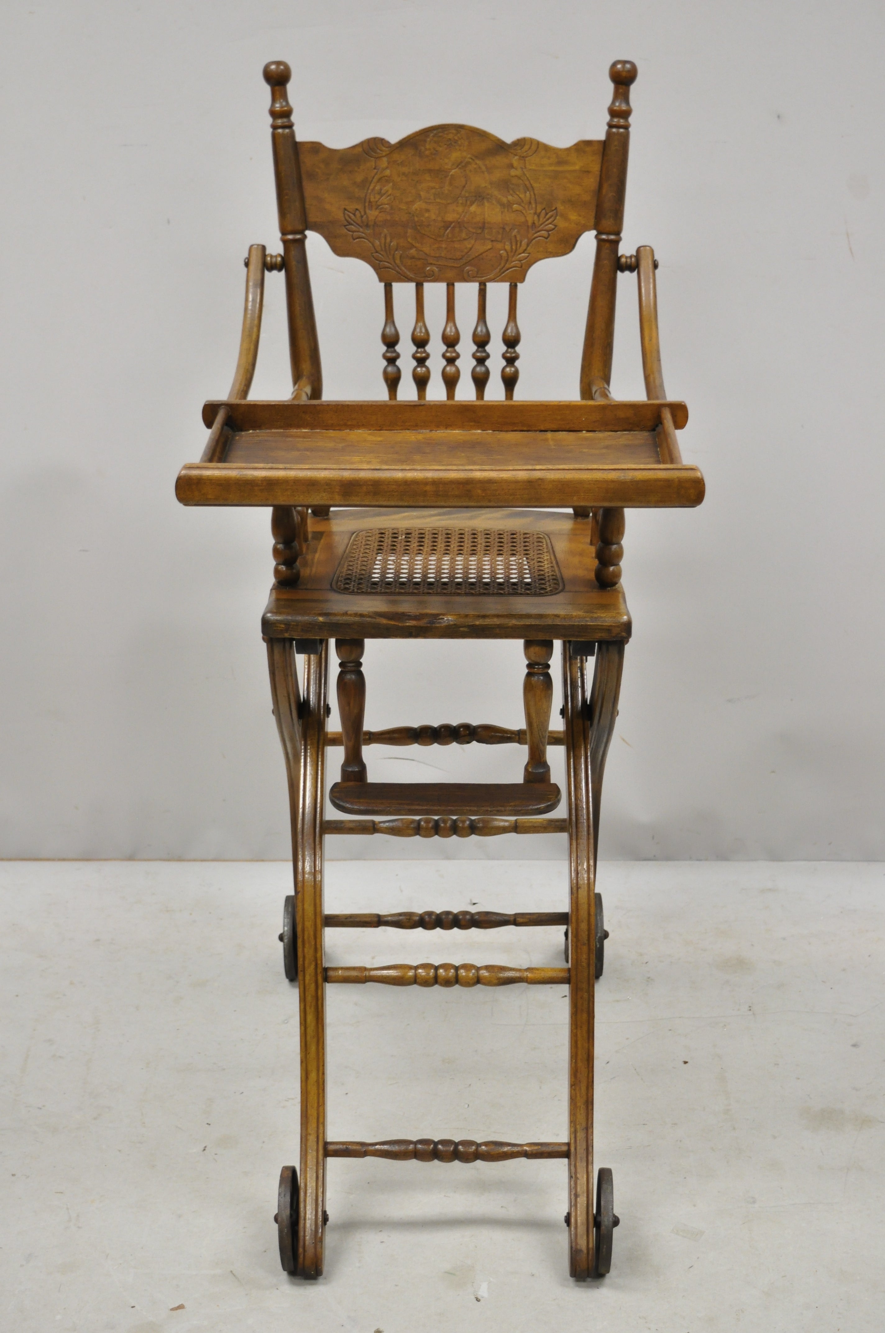 antique convertible high chair stroller