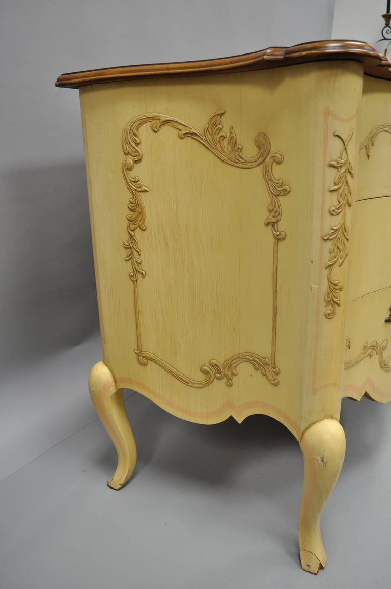 French Provincial Louis XV Style Cherry Long Dresser Credenza by John