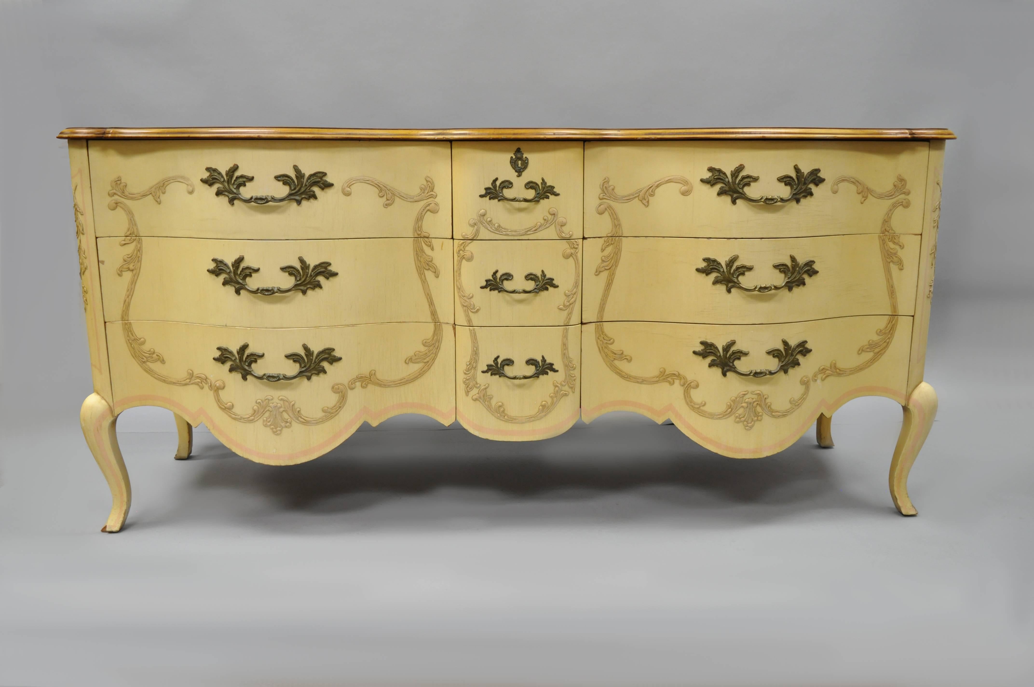 French Provincial Louis XV Style Cherry Long Dresser Credenza by John Widdicomb 5