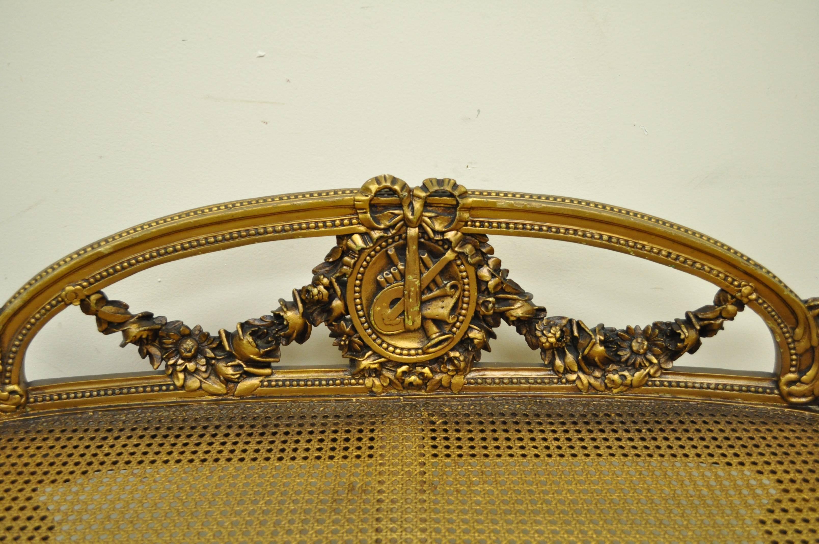 20th Century Early 20th C. French Louis XVI Victorian Style Kidney Shape Gold Vanity Bench