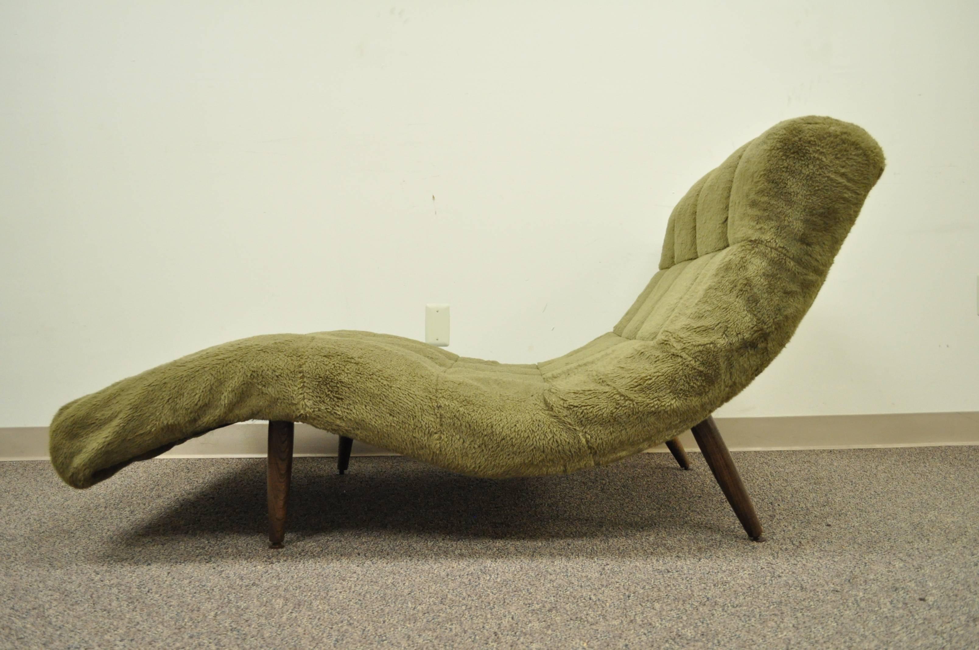 20th Century Mid Century Modern Double Wide Green Wave Chaise Lounge attr to  Adrian Pearsall