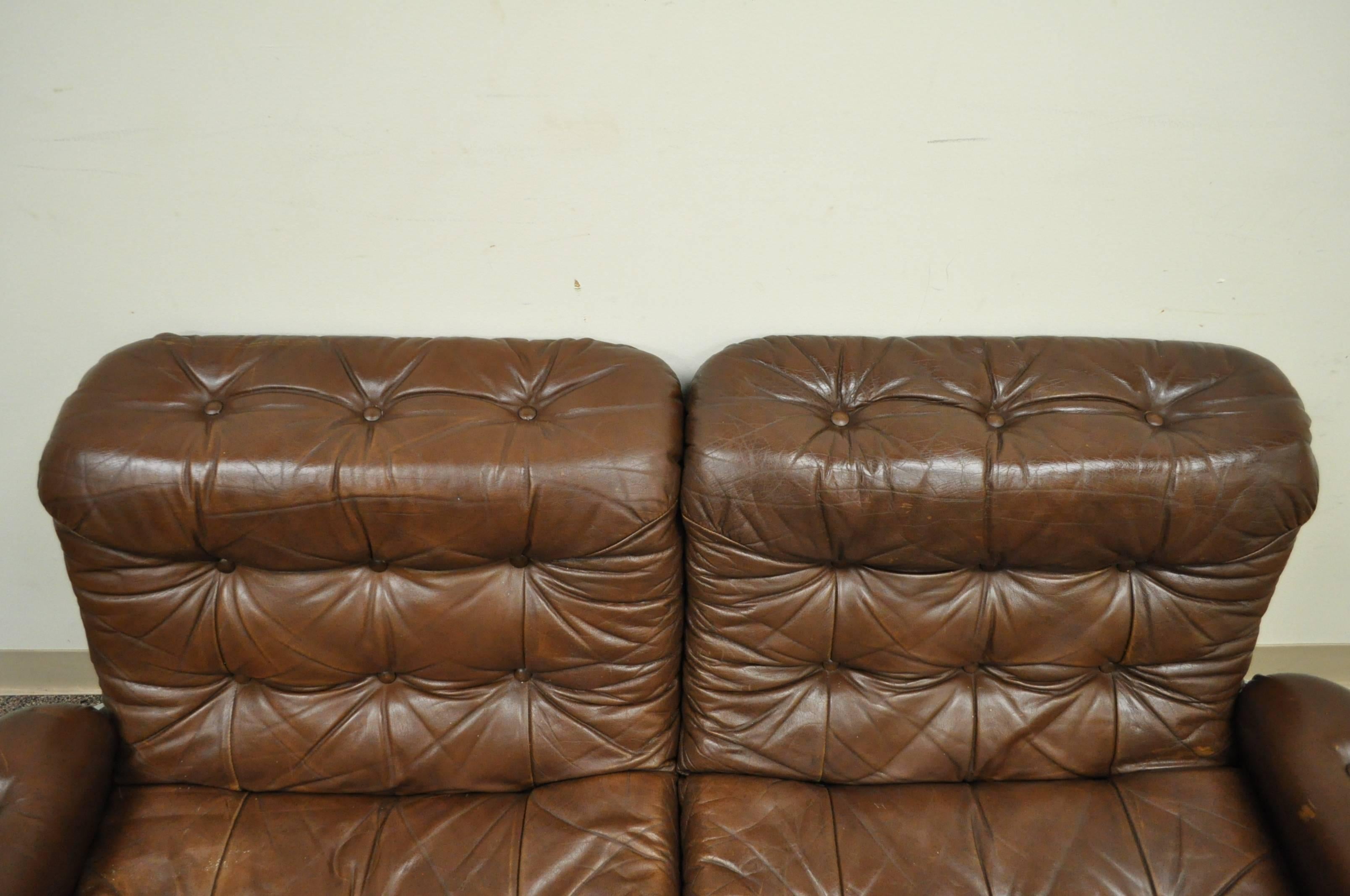 chrome and leather sofa