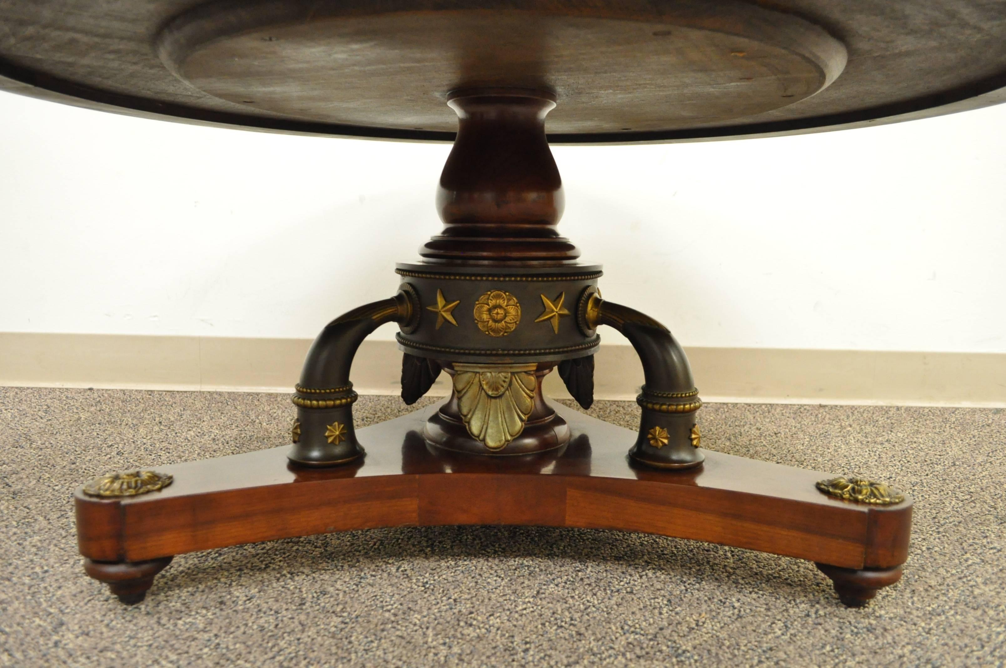 Custom French Neoclassical or Empire Style Cherry & Burl Wood Coffee Table For Sale 1