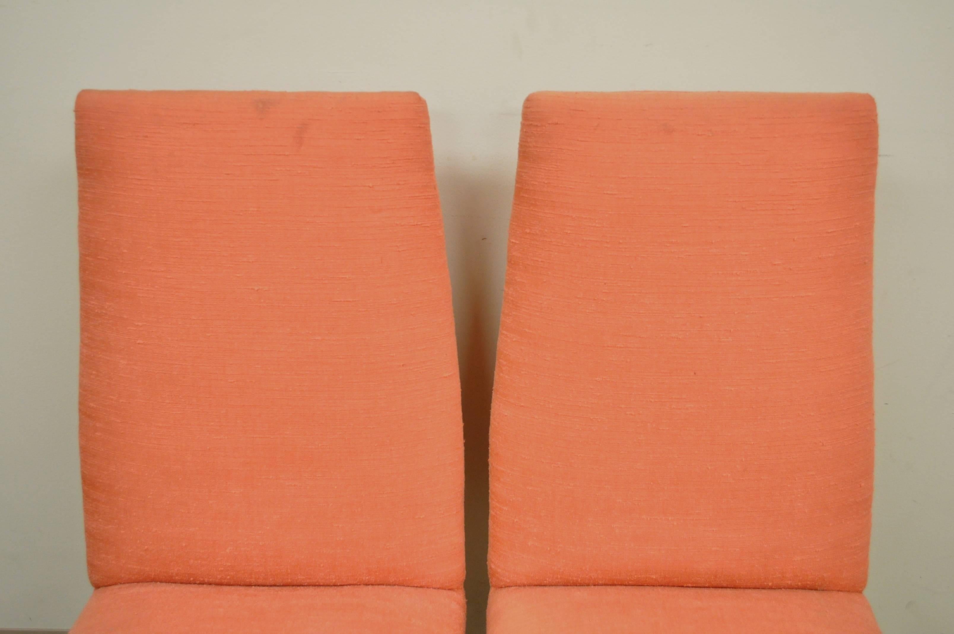 Satz von 6 verchromten Esszimmerstühlen im Parsons-Stil, Milo Baughman zugeschrieben im Zustand „Gut“ im Angebot in Philadelphia, PA
