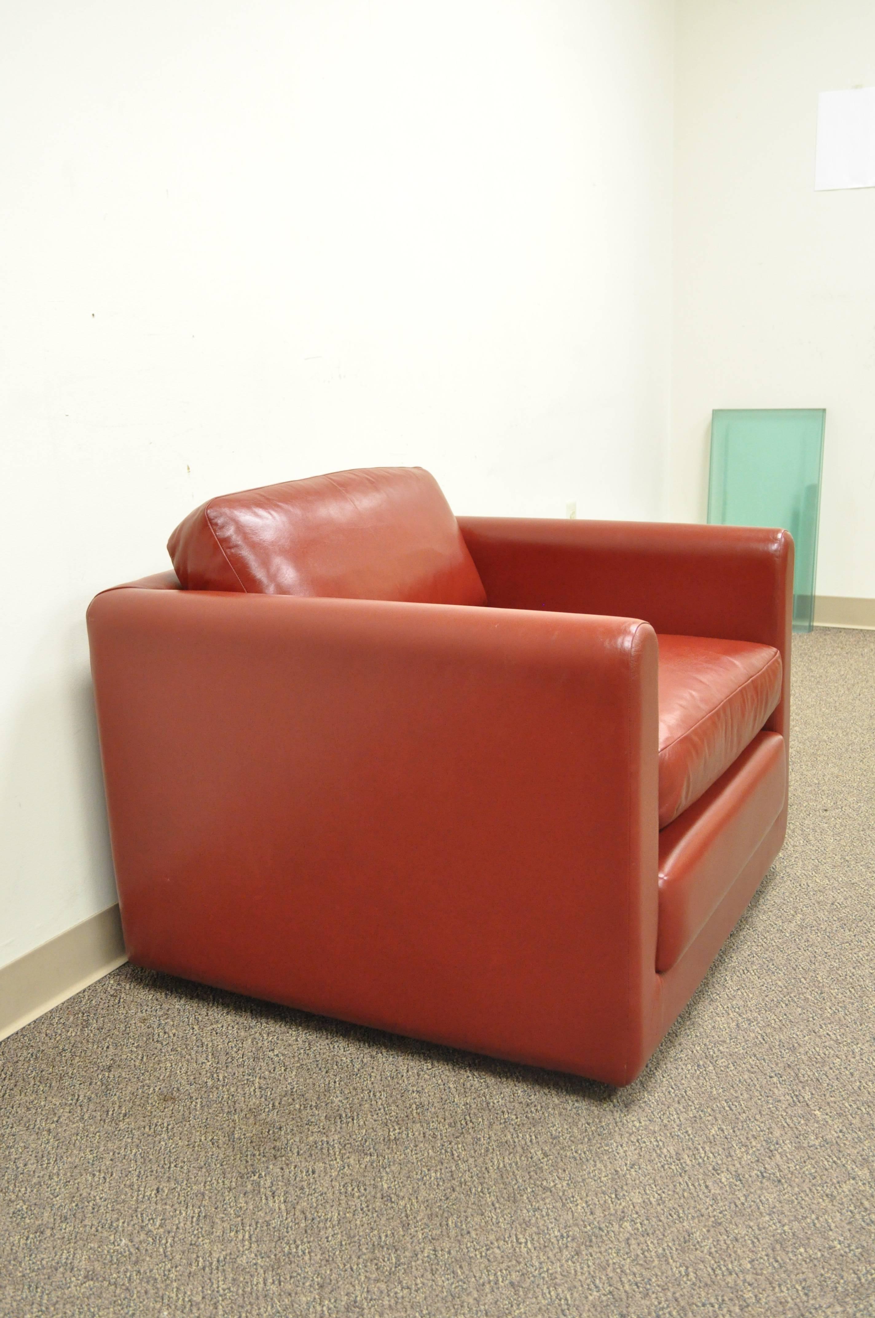 leather cube chair