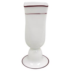 Vintage Murano Art Glass Mid Century Italian Modern White Tulip Table Lamp
