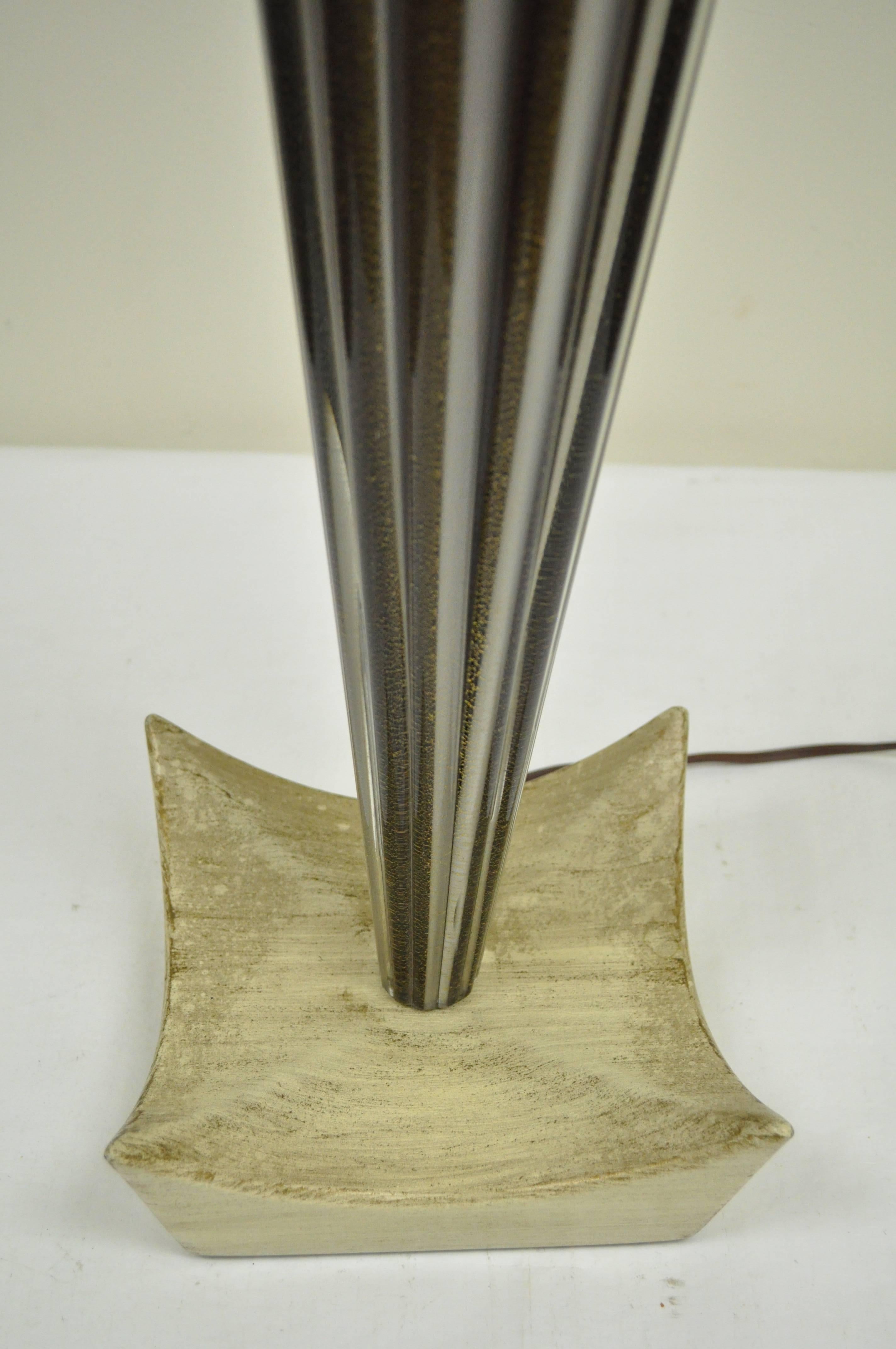 Mid-Century Modern Italian Murano Blown Glass Gold Fleck Mid Century Modern Teardrop Table Lamp For Sale