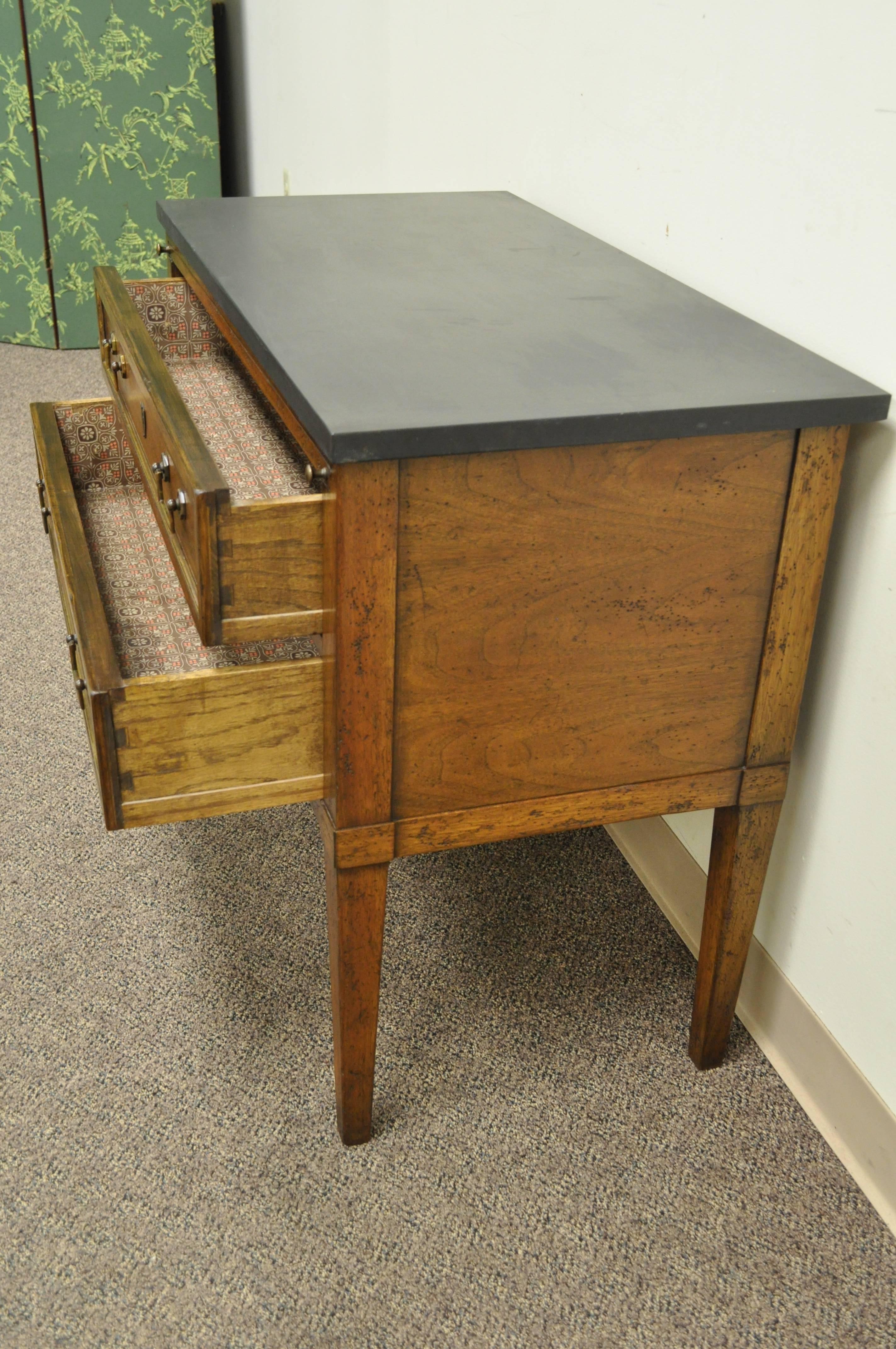 Mid-20th Century Customwood Harrison, Ny French Directoire Style Custom-Made Slate Top Commode