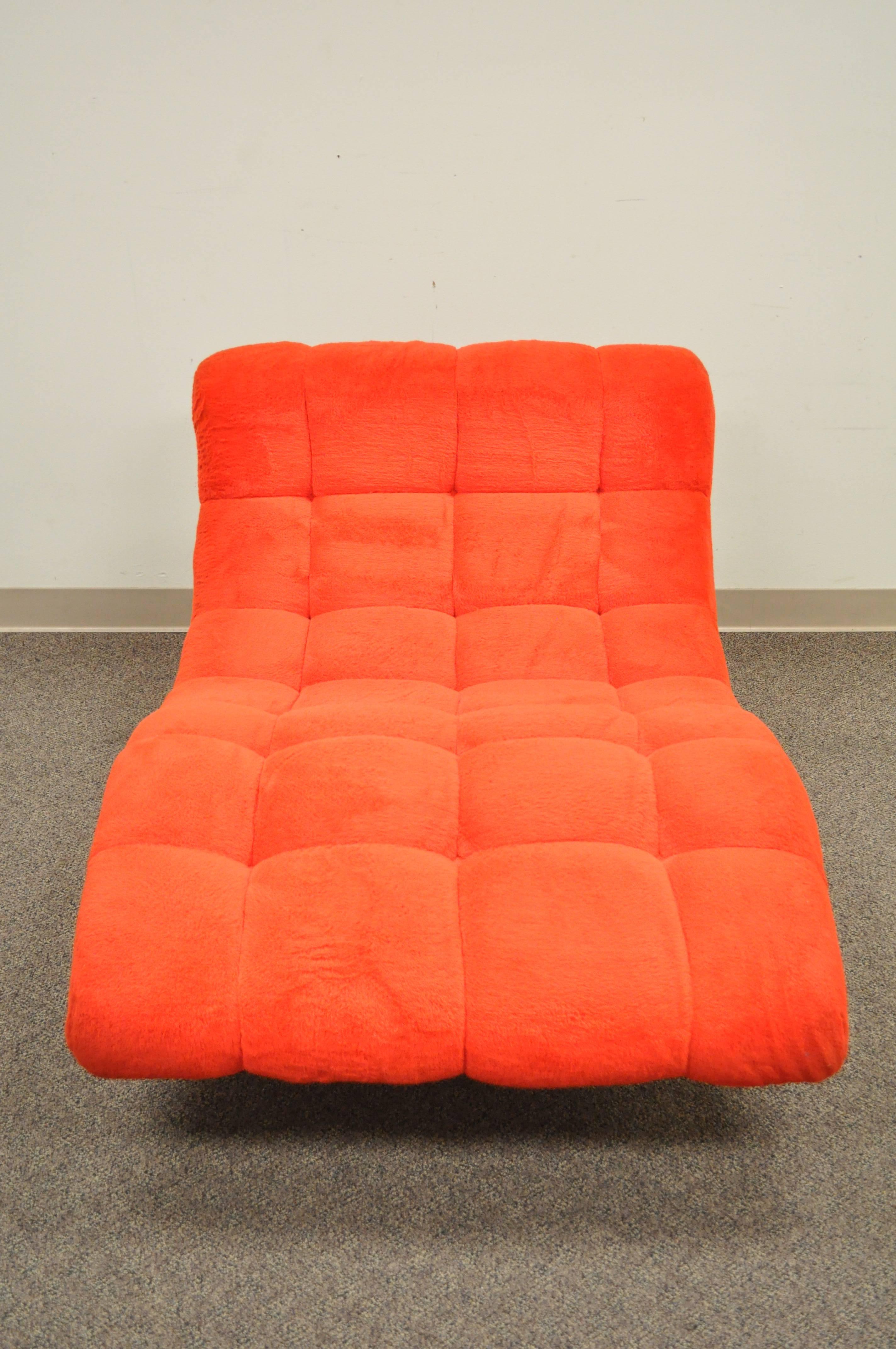 orange chaise lounge