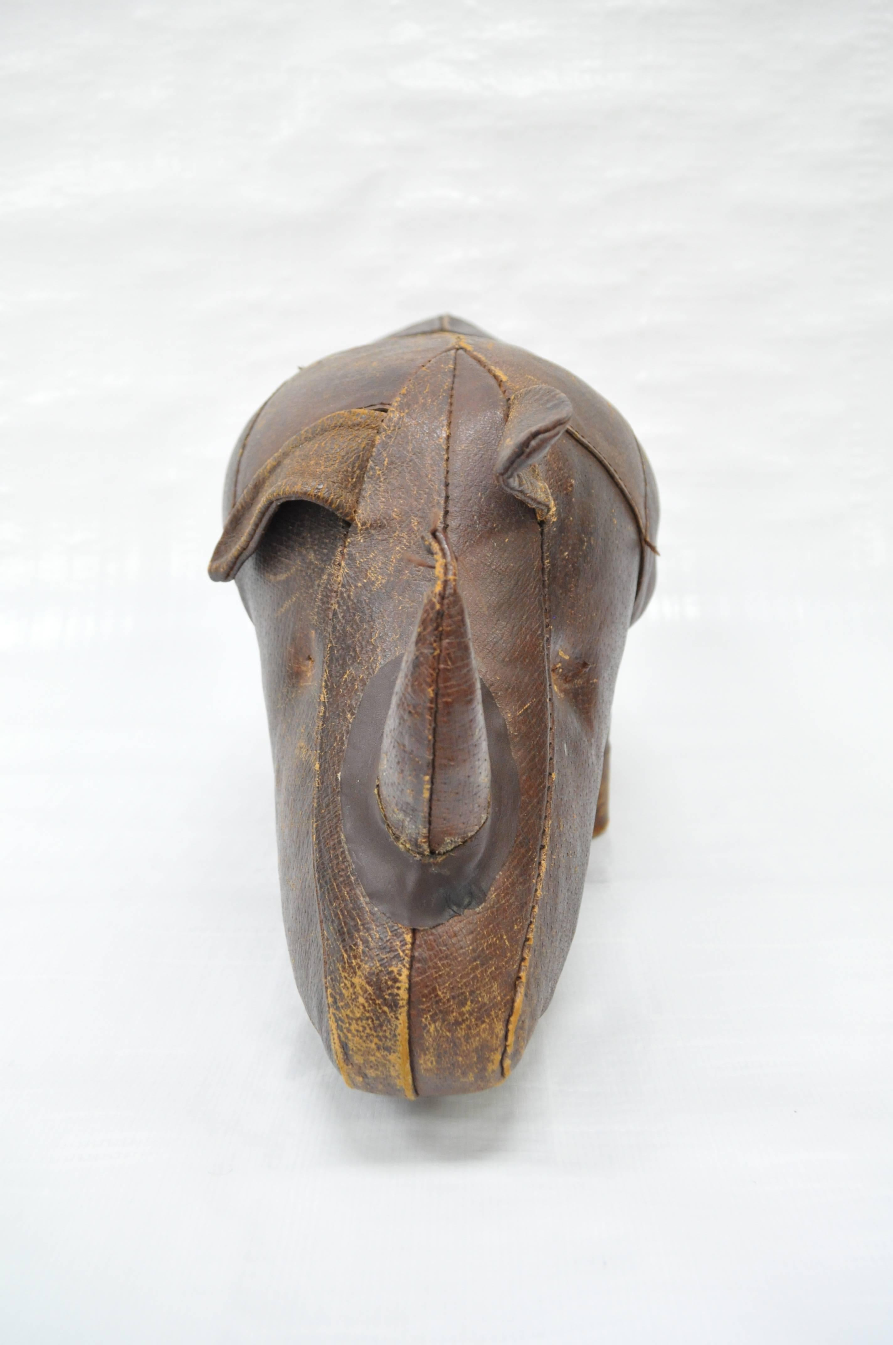 leather rhino footstool ebay