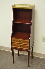 French Louis XV Style Marble Top Small Etagere Stand Book Shelf End Side Table