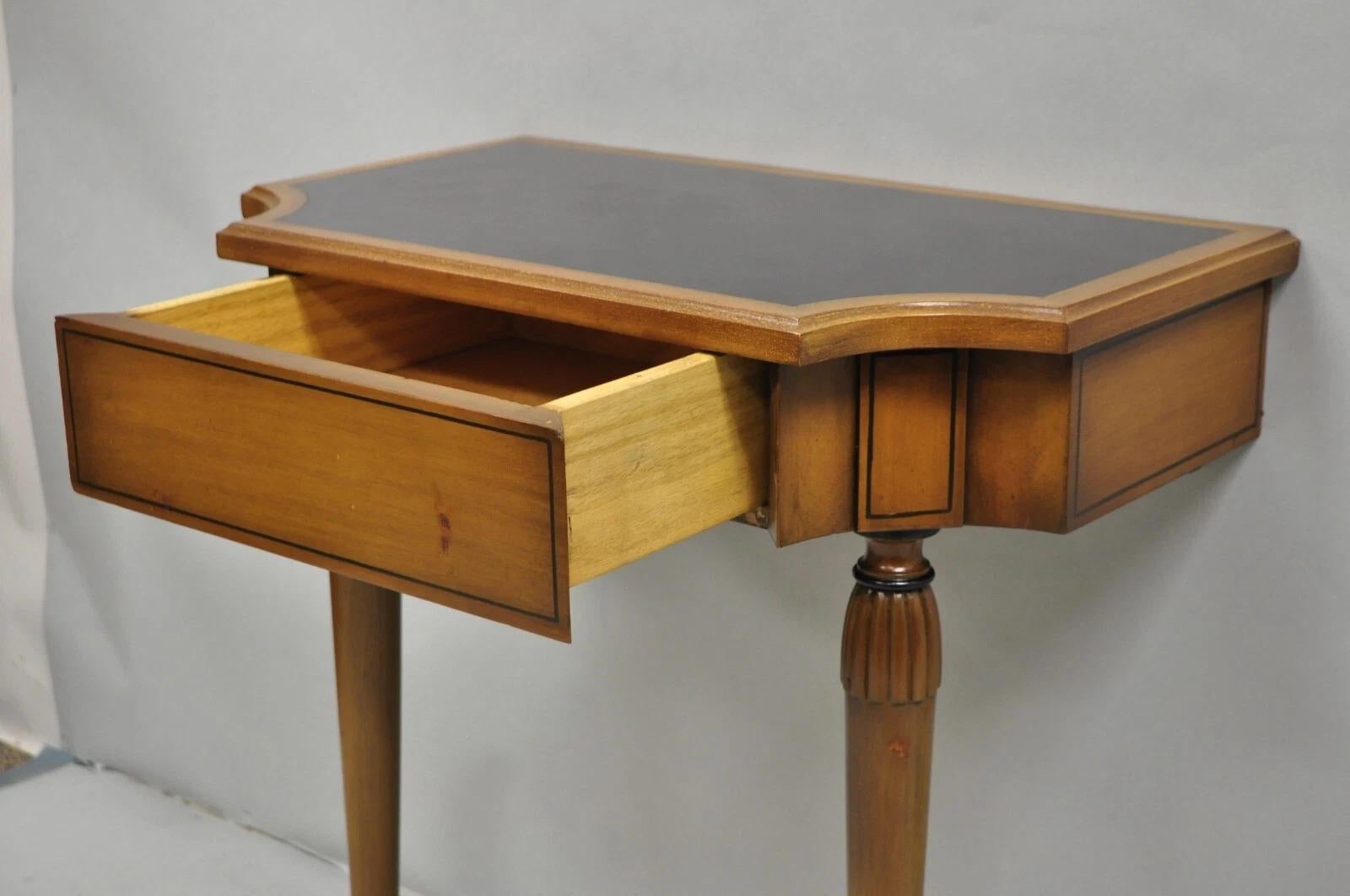 20th Century Vintage French Regency Style Cherry Small Wall Mount Console Table w/ Drawer For Sale