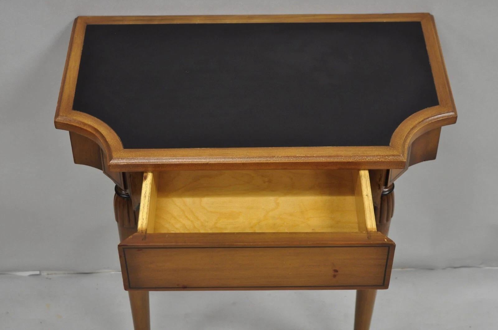 Vintage French Regency Style Cherry Small Wall Mount Console Table w/ Drawer In Good Condition For Sale In Philadelphia, PA