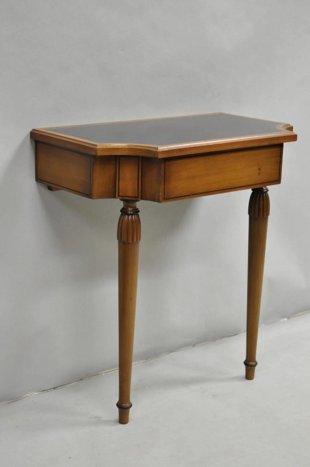 Unknown Vintage French Regency Style Cherry Small Wall Mount Console Table w/ Drawer For Sale