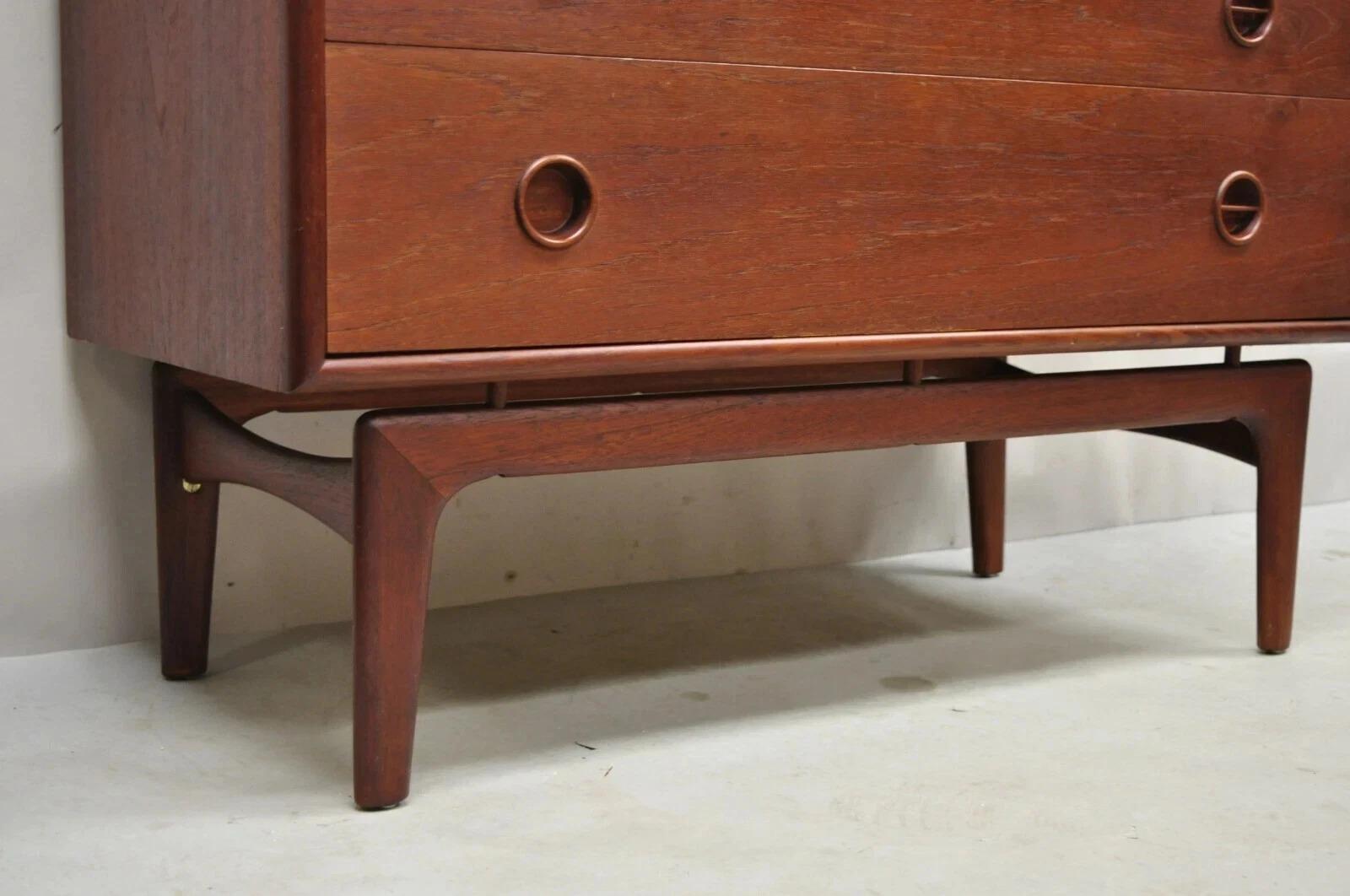 Unknown Mid Century Danish Modern Arne Hovmand Olsen MK Teak Drop Front Secretary Desk For Sale