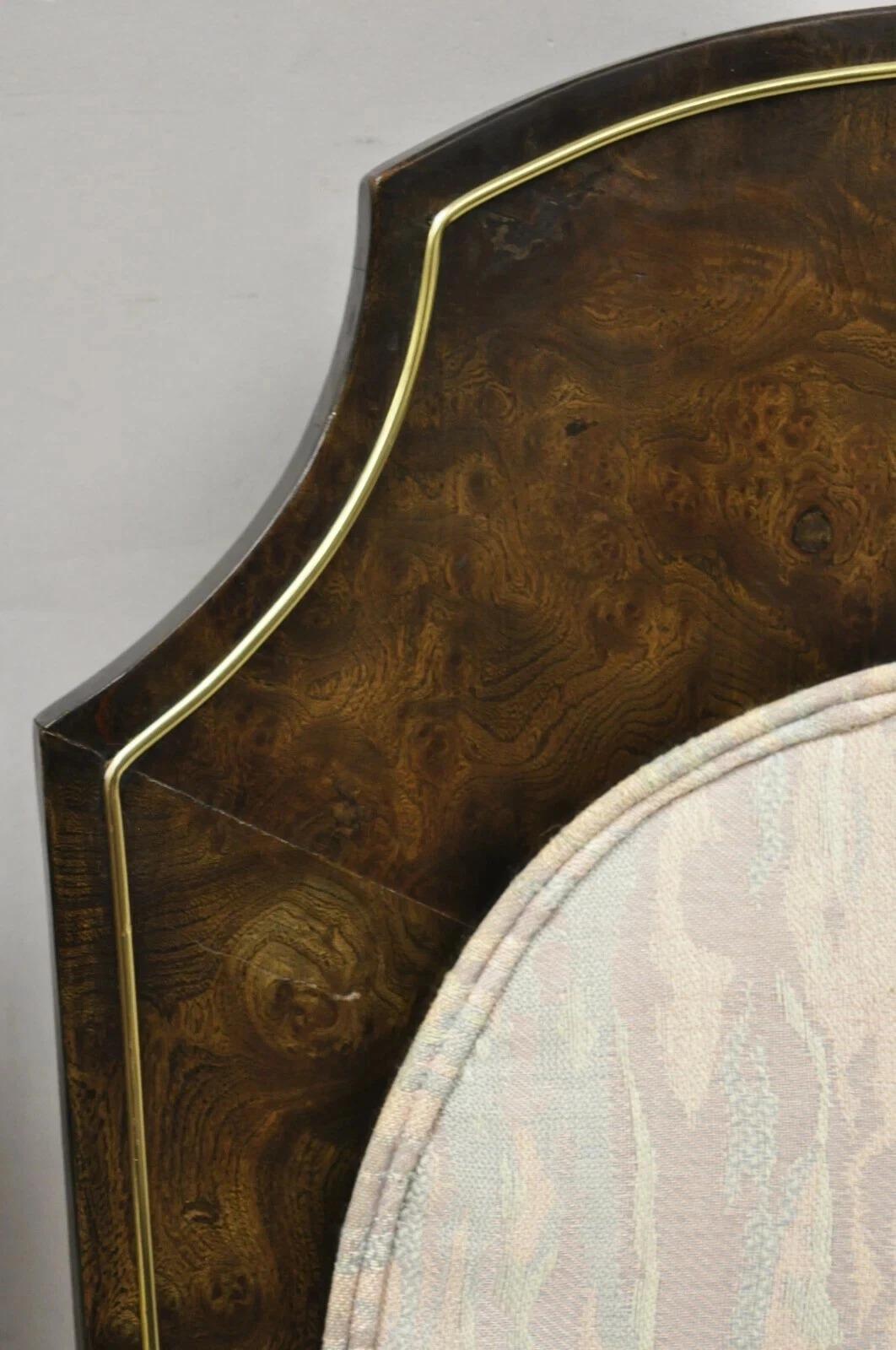 Mastercraft Modern Amboyna Wood Messing Trim Oval zurück Esszimmerstühle - Set von 4 im Zustand „Gut“ im Angebot in Philadelphia, PA