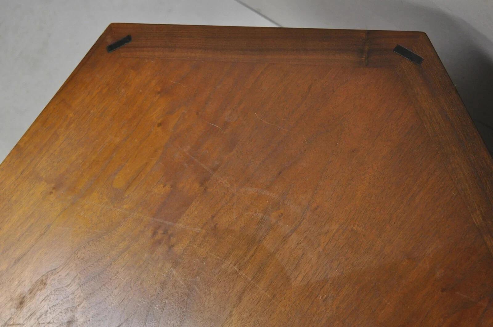 Lane Altavista Mid Century Modern Walnut 2 Door Side Drum Cabinet End Table For Sale 1