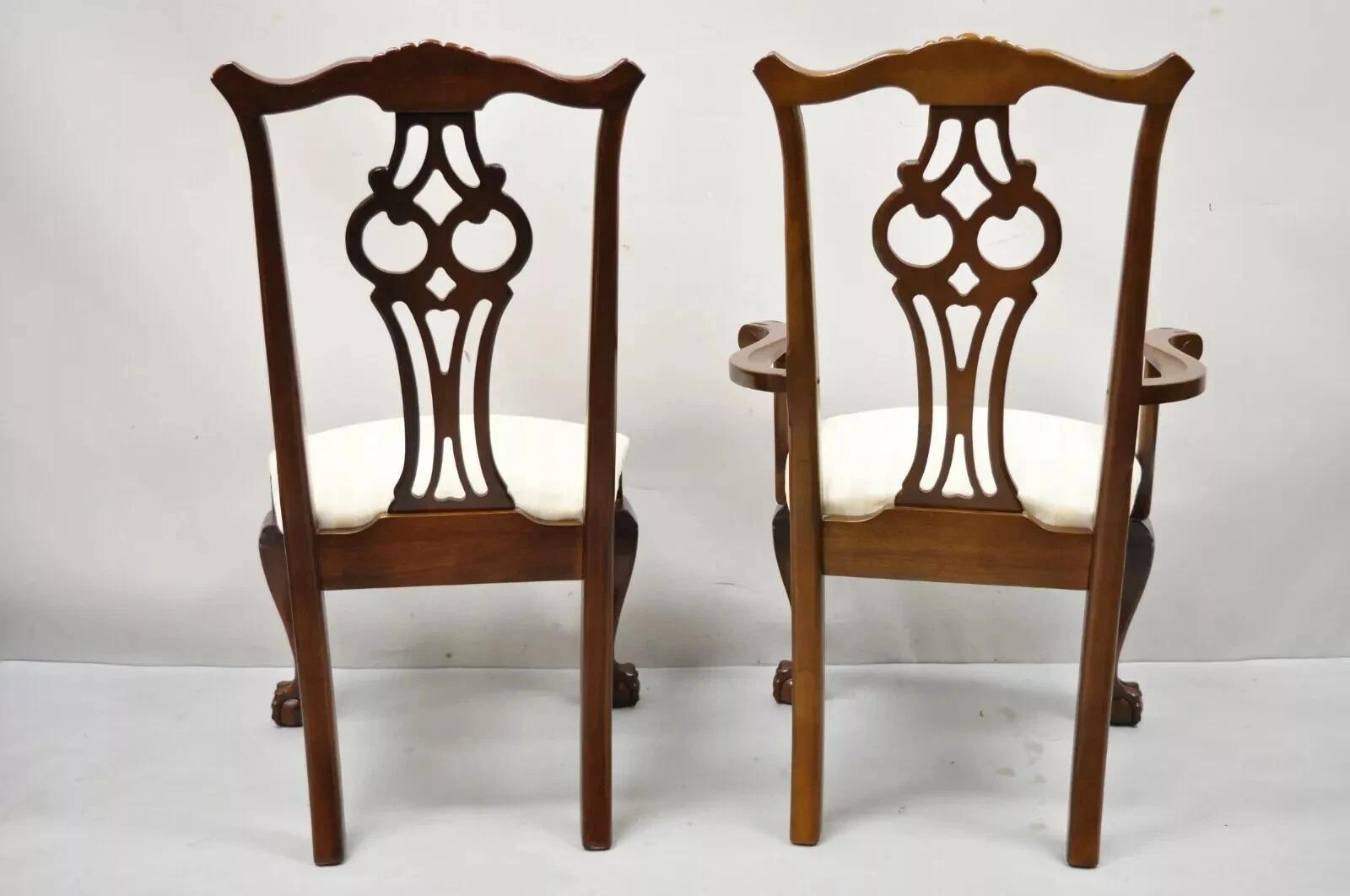 Sedie da pranzo vintage American Drew in legno di ciliegio in stile Chippendale - Set di 6 in vendita 3
