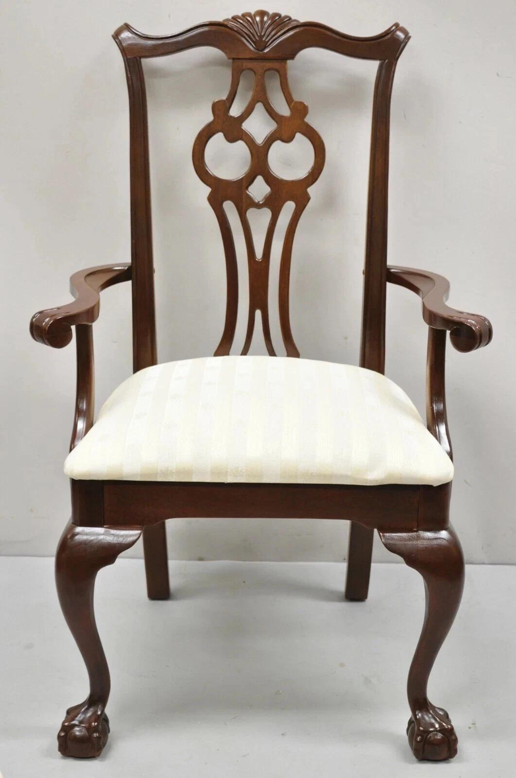 Sedie da pranzo vintage American Drew in legno di ciliegio in stile Chippendale - Set di 6 in vendita 5