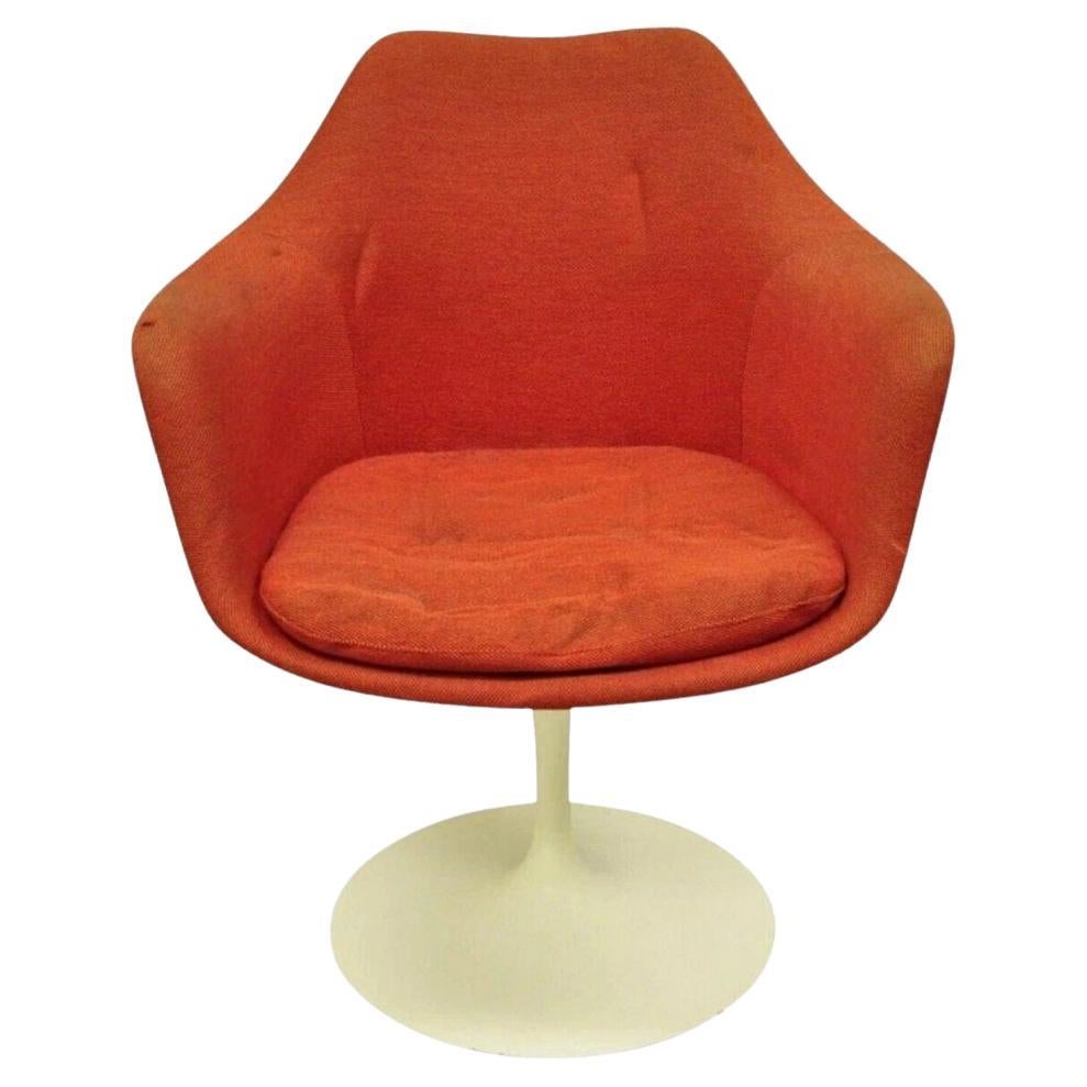 Vintage Knoll Eero Saarinen Rot gepolstert Fiberglas Tulip Arm Chair