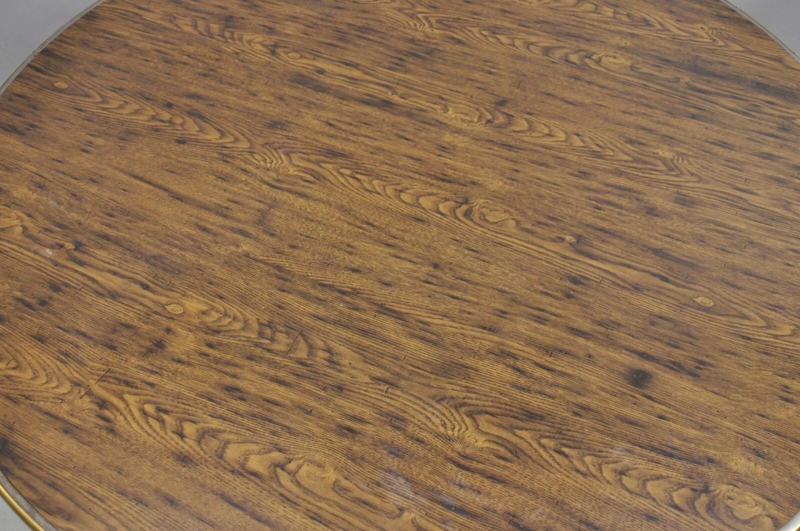 Table de salle à manger ronde néoclassique Vintage By Steele et Bronze en vente 3