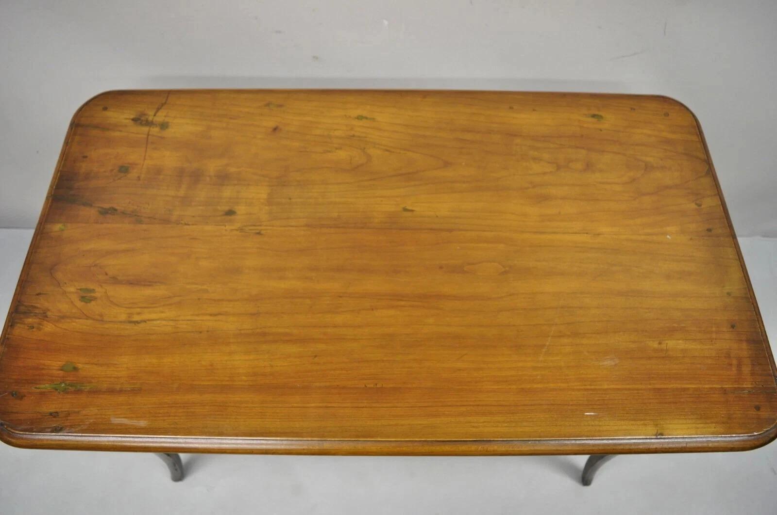 Antique French Provincial Carved Cherry Saber Leg Italian Desk Console Table In Good Condition For Sale In Philadelphia, PA
