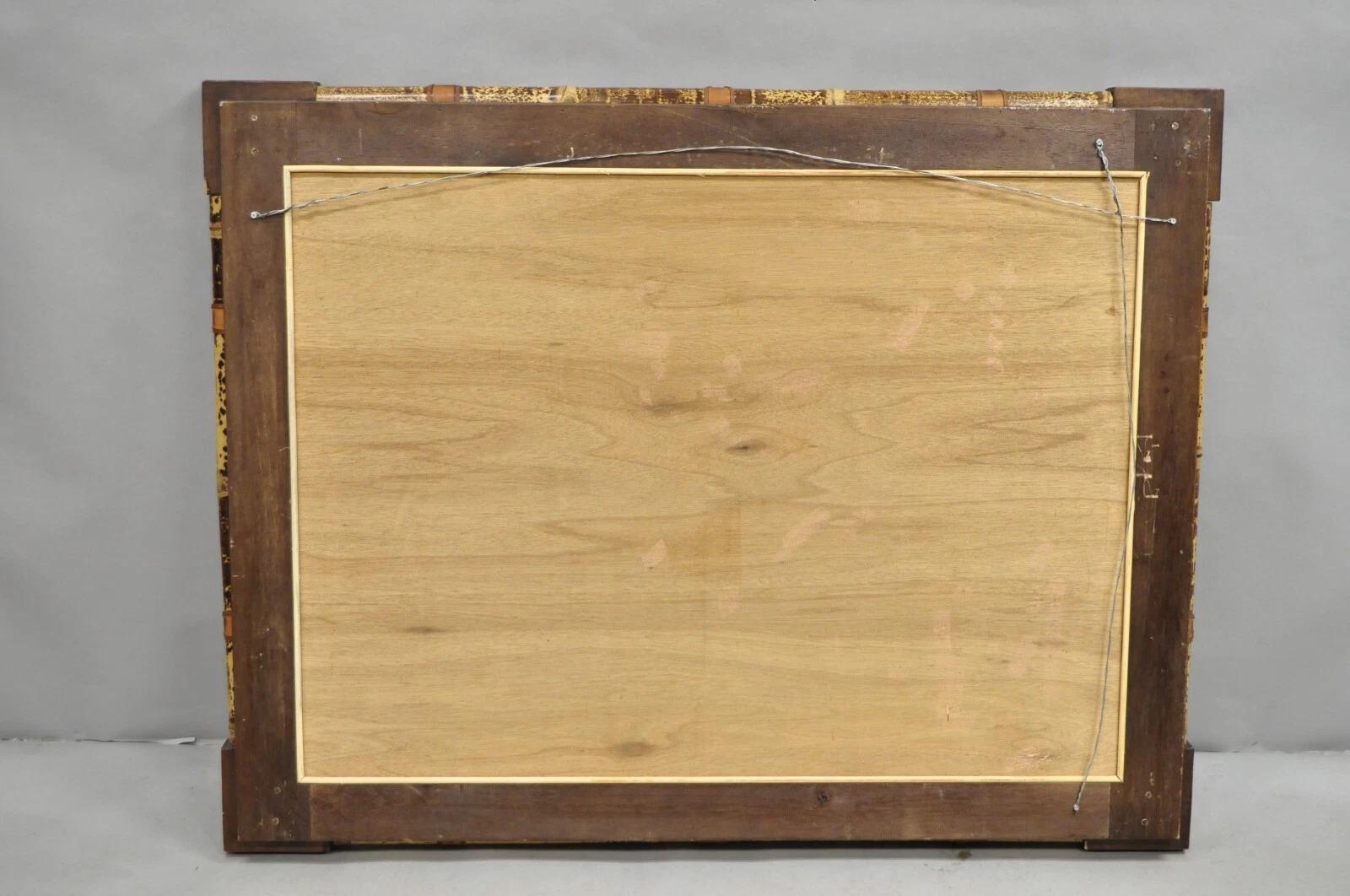 Hollywood Regency Large Bamboo Wood Frame Tropical 54