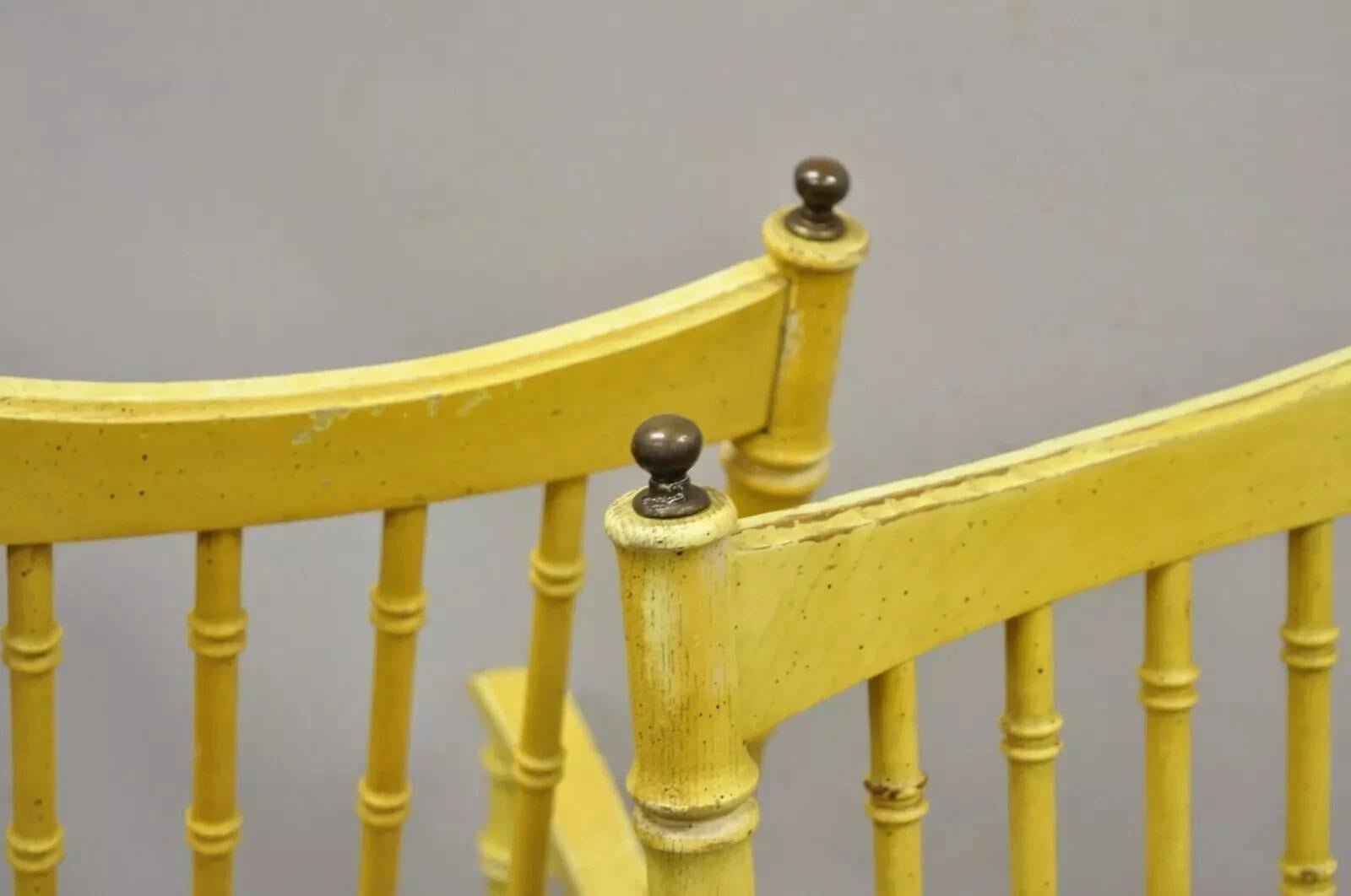 Sedia da pranzo vintage Thomasville Hollywood Regency in finto bambù giallo - Set di 6 in vendita 3