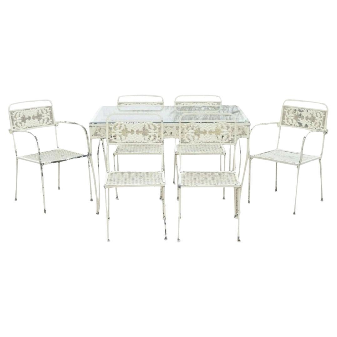 Vintage Victorian Grapevine Schmiedeeisen Garten Terrasse Esstisch Set - 7 Stück Set