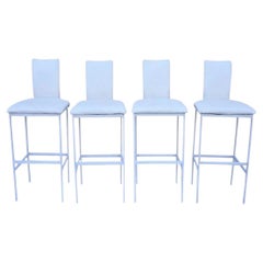 Minson Ent. Sedia da bar moderna e moderna in metallo bianco scolpito - Set di 4 sedie