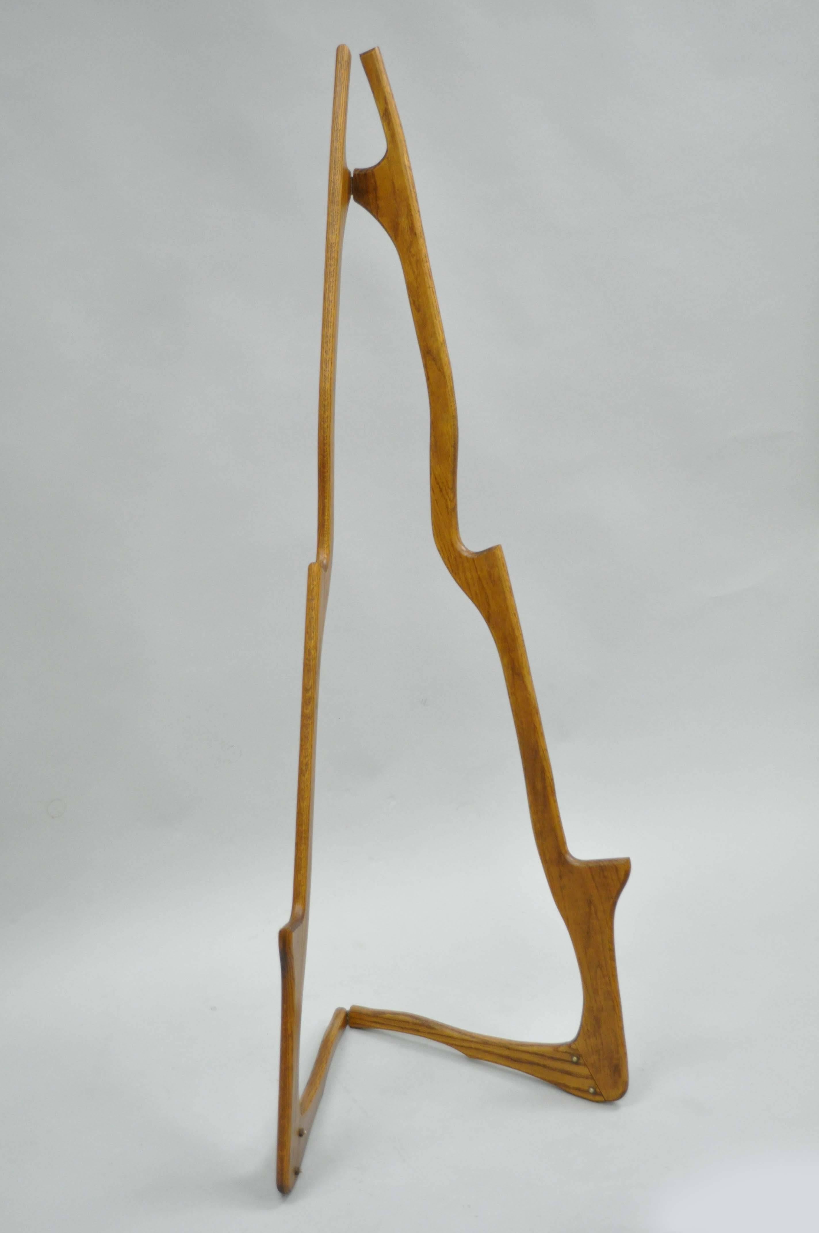 Sculptural Wishbone Mid-Century Danish Modern Oak Folding Art Display Easel 2