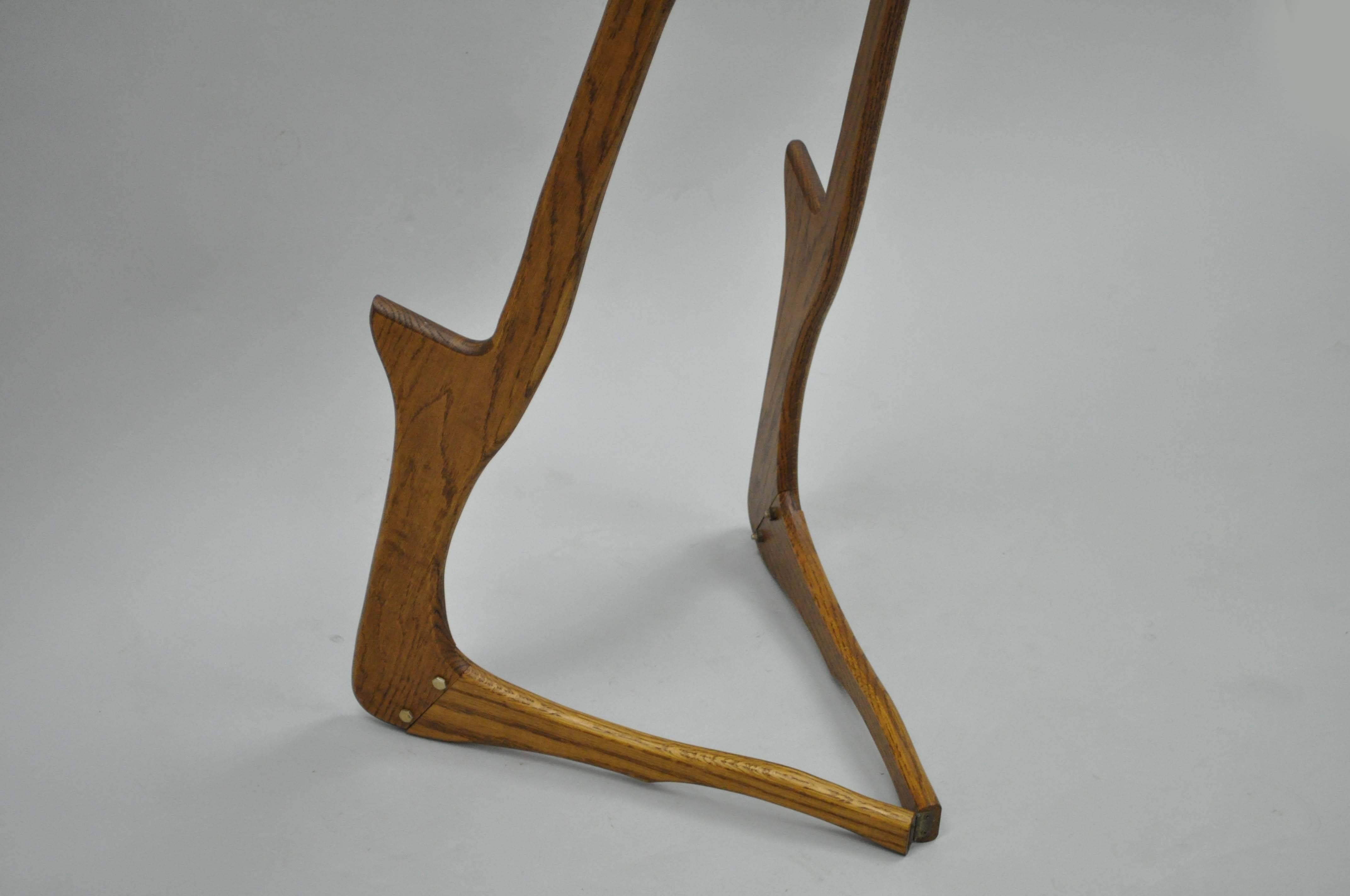 Sculptural Wishbone Mid-Century Danish Modern Oak Folding Art Display Easel 3
