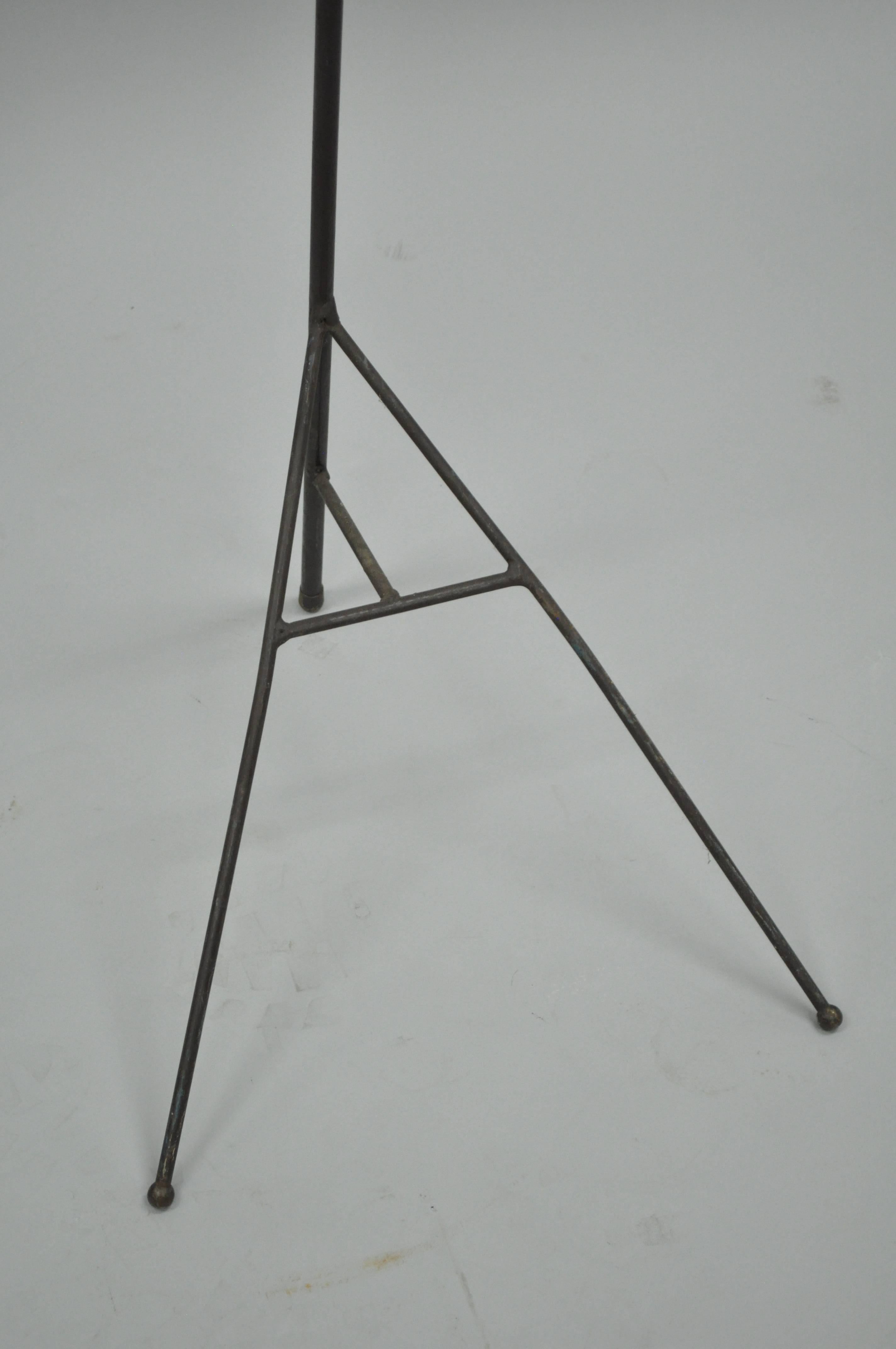 Mid-Century Modern Wrought Iron Modernist Hairpin Atomic Era Clothing Valet after Jacques Adnet For Sale