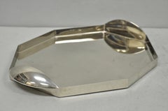 Modern Art Deco Style Silver Plated Nickel Octagonal Vanity Bar Tray "FE"