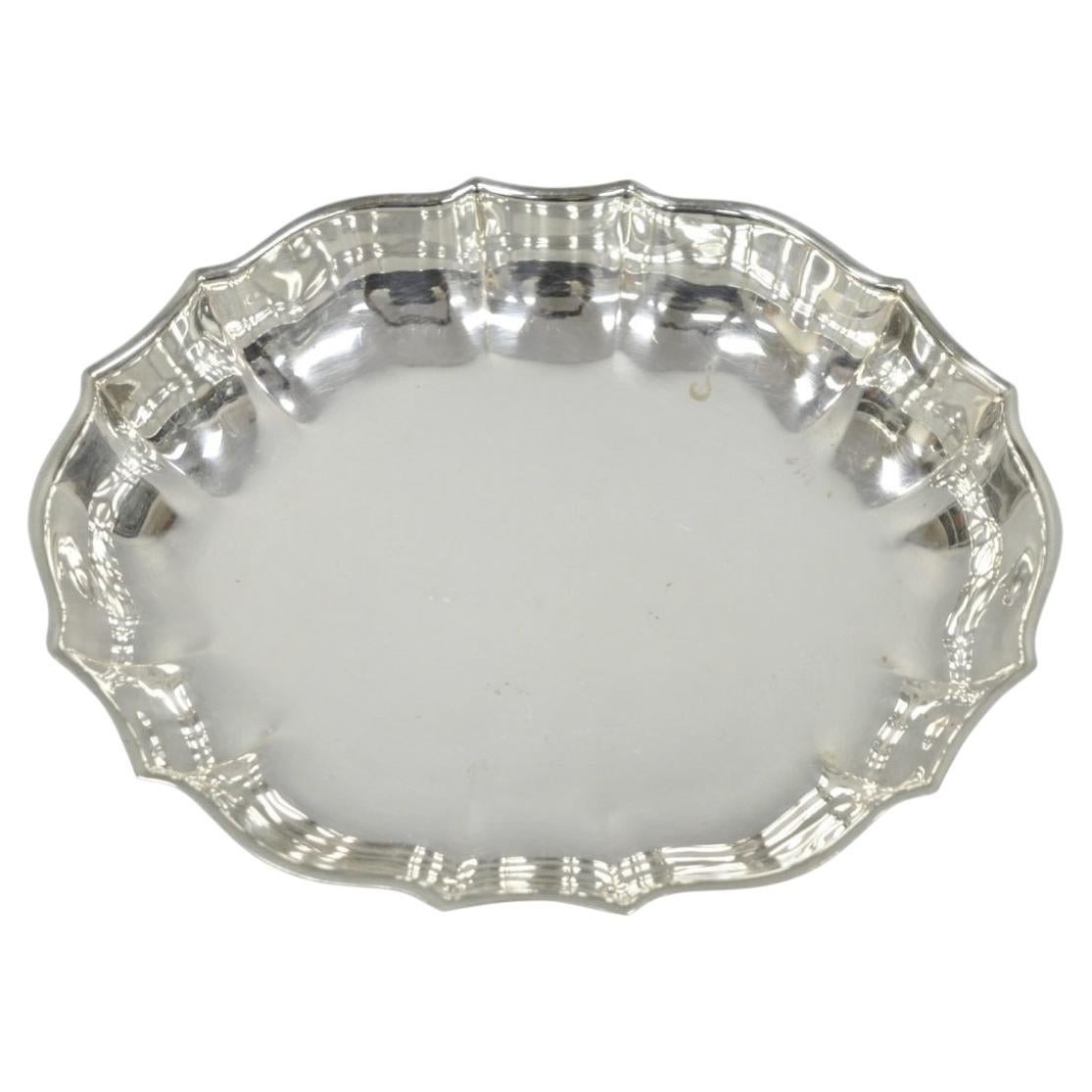 Vintage FB Rogers Regency 612 Silver Plated Oval Scalloped Serving Dish Bowl