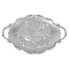 Vassoio da portata vintage Lenox fuori produzione, grande, in peltro, a forma di gallo, per le feste
