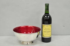 Vintage Mid Century Modern Reed & Barton 104 Silver Plated Red Enamel Bowl