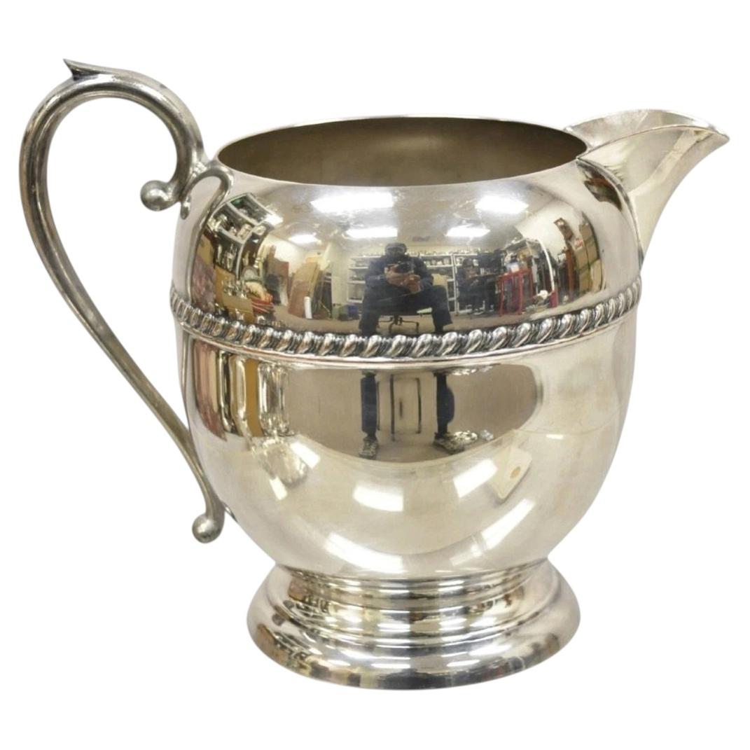 Vintage Sheridan Victorian Silver Plated Bulbous Lemonade Water Pitcher For Sale