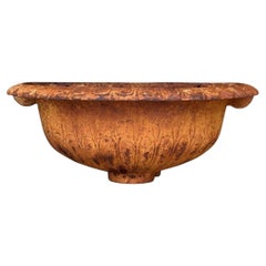 French Classical Style Cast Iron Half Round Urn Wall Mounted Garden Planter Pot