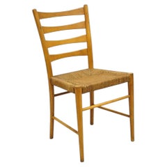 Vintage Gefa Gemla Mid Century Danish Modern Ladderback Rush Seat Side Chair