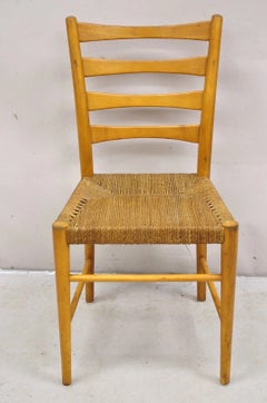Vintage Gefa Gemla Mid Century Danish Modern Ladderback Rush Seat Side Chair