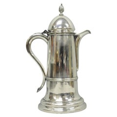Antique English Regency Silver Plated Flagon Pitcher w/ Heart Handle