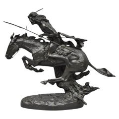 Frederic Remington "Cheyenne" Lost Wax Cast Bronze Native American Sculpture