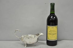 Vintage Victorian Style Silver Plated Footed Gravy Sauce Boat With Handle